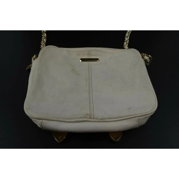 Rebecca Minkoff White Leather Crossbody Small Mini Purse Handbag Metal Hardware - Picture 6 of 12